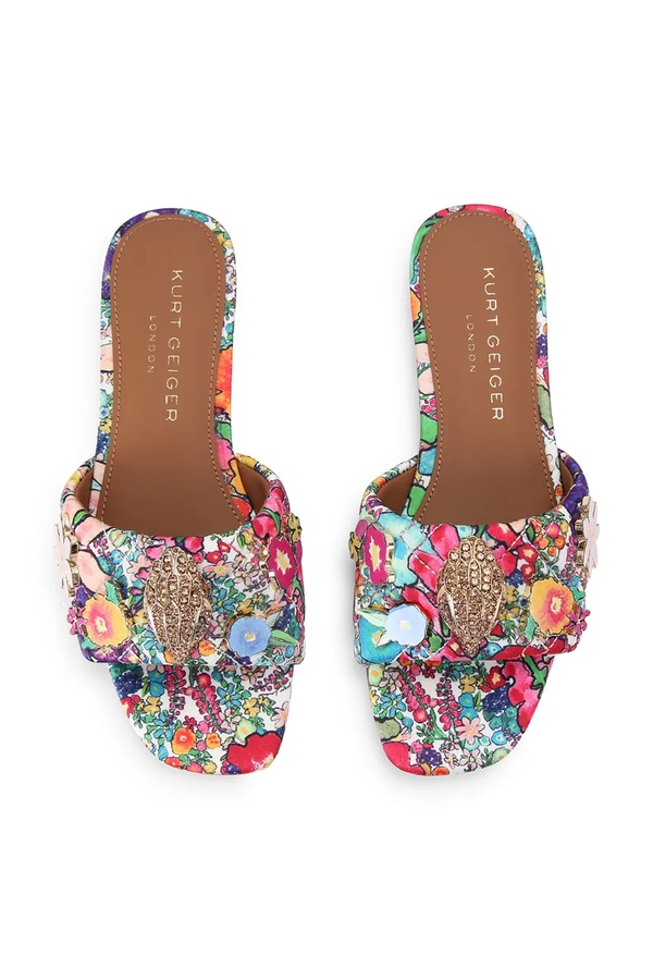 Шлепанцы на плоском каблуке женские Kurt Geiger London Kensington Flat Sandal цвет разноцветный