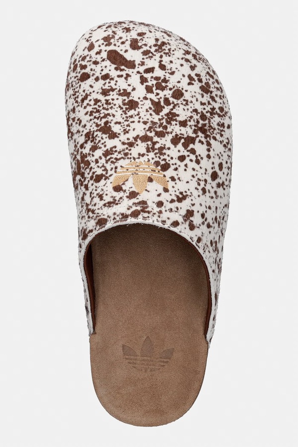 Шльопанці жіночі шкіряні adidas Originals Adimule колір коричневий фото 4