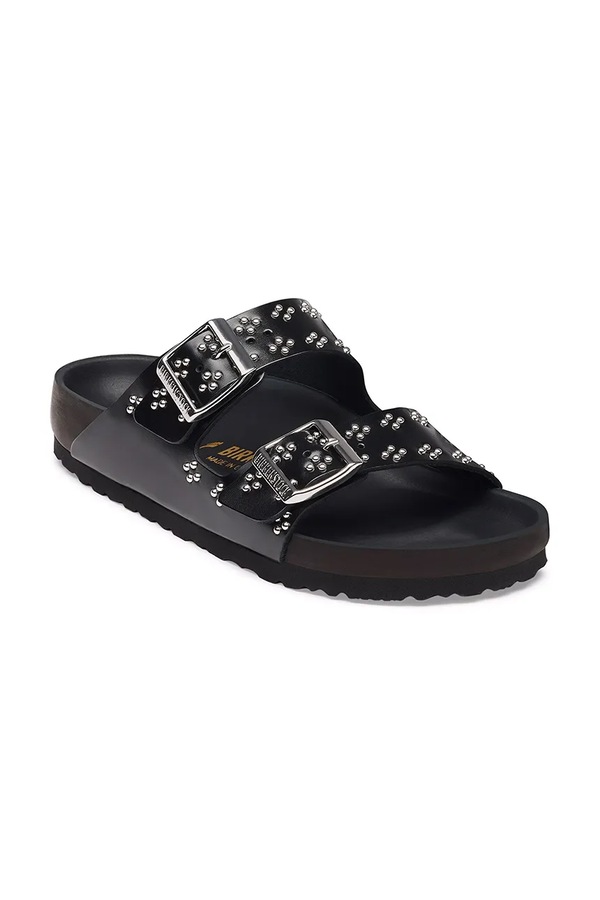 Шльопанці жіночі шкіряні Birkenstock Arizona Exquisite Rivets колір чорний фото 2