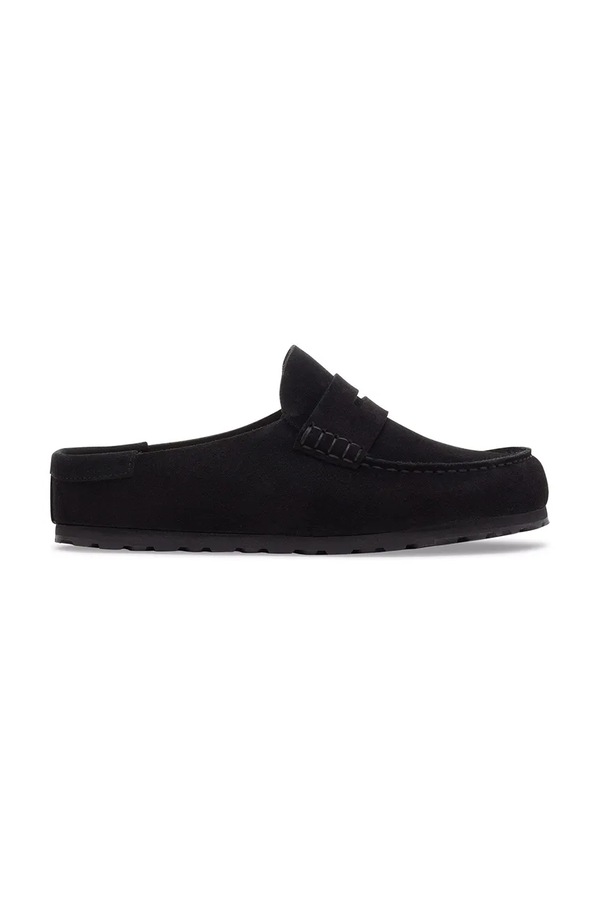Шльопанці мюлі жіночі замшеві Birkenstock Naples Wrapped Suede Leather колір чорний