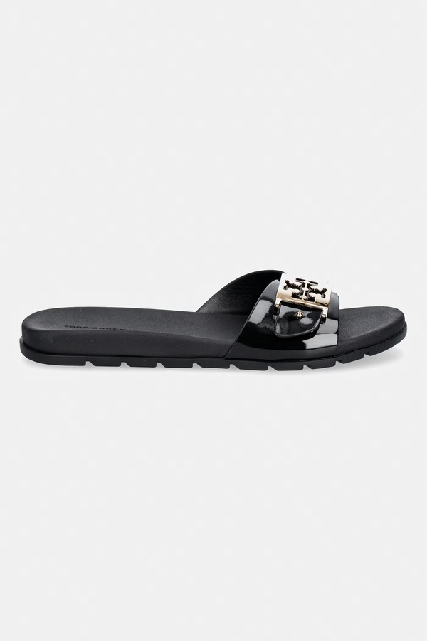 Шльопанці жіночі Tory Burch Mellow Buckle Slide колір чорний