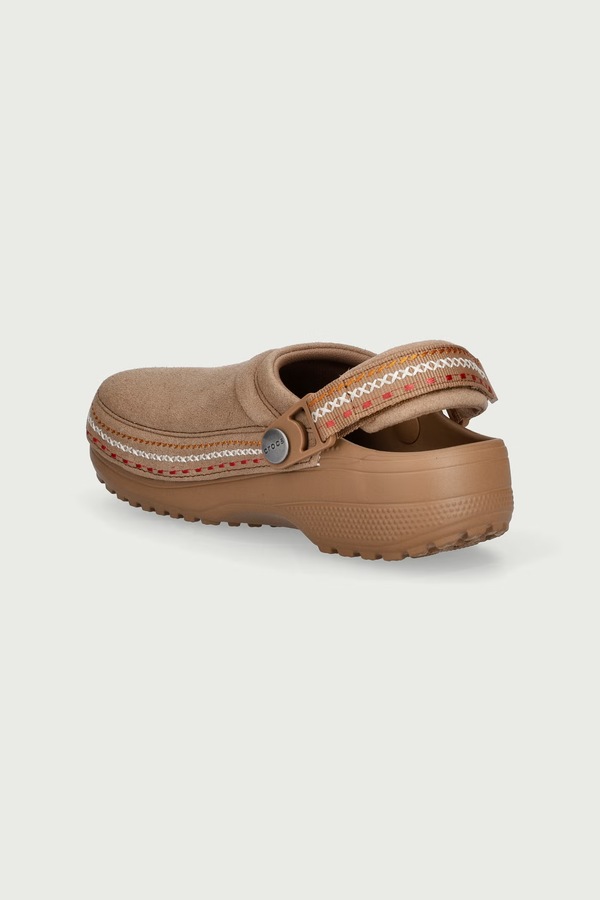 Шльопанці дитячі Crocs CLASSIC CRAFTED VEGAN SUEDE STITCH CLOG колір бежевий фото 2