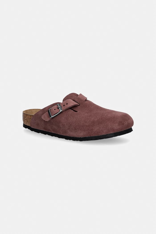 Шлепанцы детские замшевые Birkenstock Boston цвет розовый