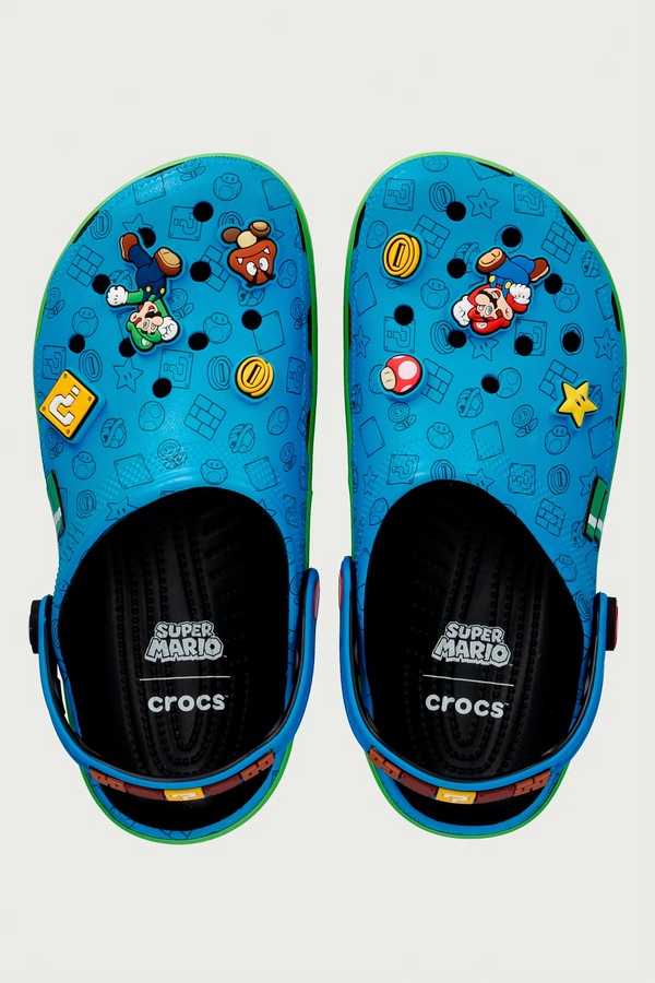 Шльопанці мюлі Crocs Classic Super Mario Core Clog колір блакитний
