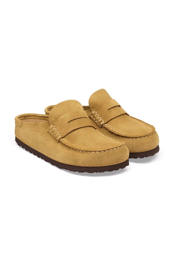 Шльопанці мюлі замшеві Birkenstock Naples Wrapped Suede Leather колір коричневий фото 2