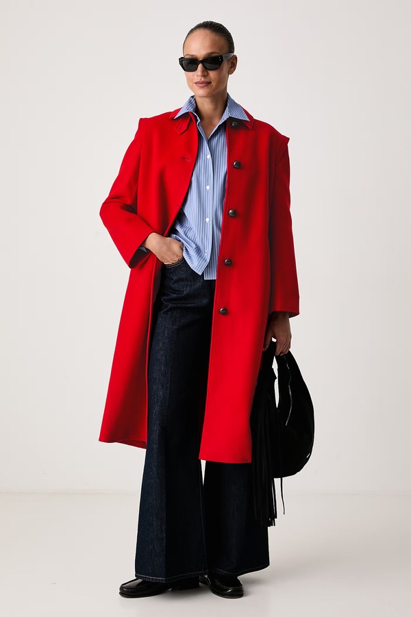 Пальто жіноче з вовною Weekend Max Mara WKSGESSATI колір червоний фото 2