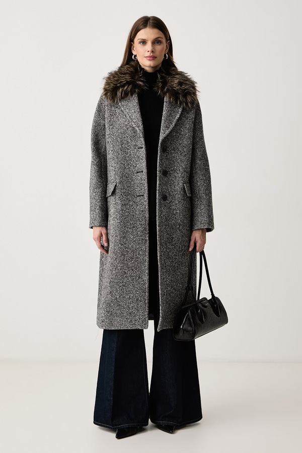 Пальто жіноче з вовною Weekend Max Mara WKITASCA колір чорний фото 2