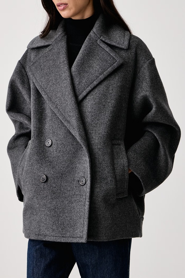 Пальто жіноче вовняне Weekend Max Mara WKDALPE колір сірий фото 4