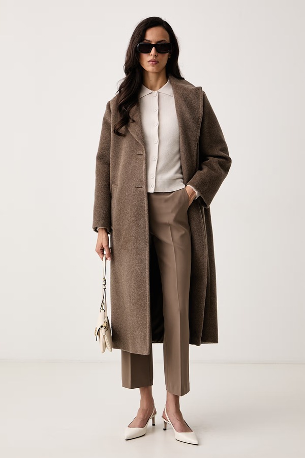 Пальто женское с шерстью Weekend Max Mara WKDBRONTE цвет коричневый