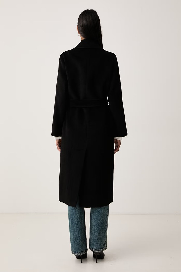 Пальто жіноче з вовною Weekend Max Mara WKDBRONTE колір чорний фото 2