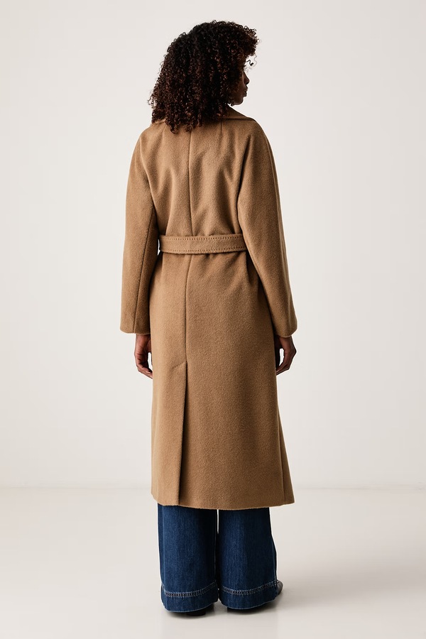 Пальто жіноче з вовною Weekend Max Mara WKDTEMPERA колір коричневий фото 2