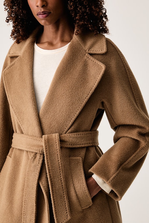 Пальто жіноче з вовною Weekend Max Mara WKDTEMPERA колір коричневий фото 4