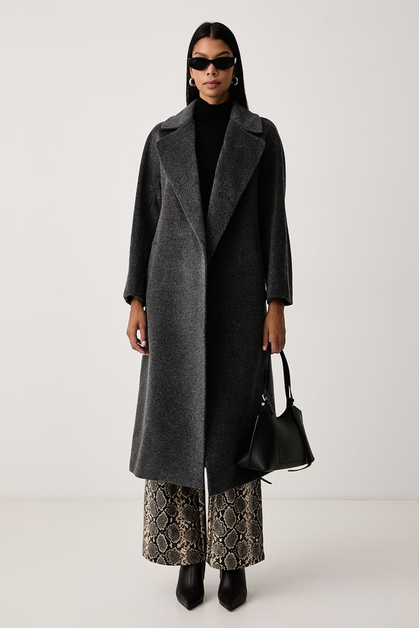 Пальто жіноче з вовною Weekend Max Mara WKDTEMPERA колір сірий