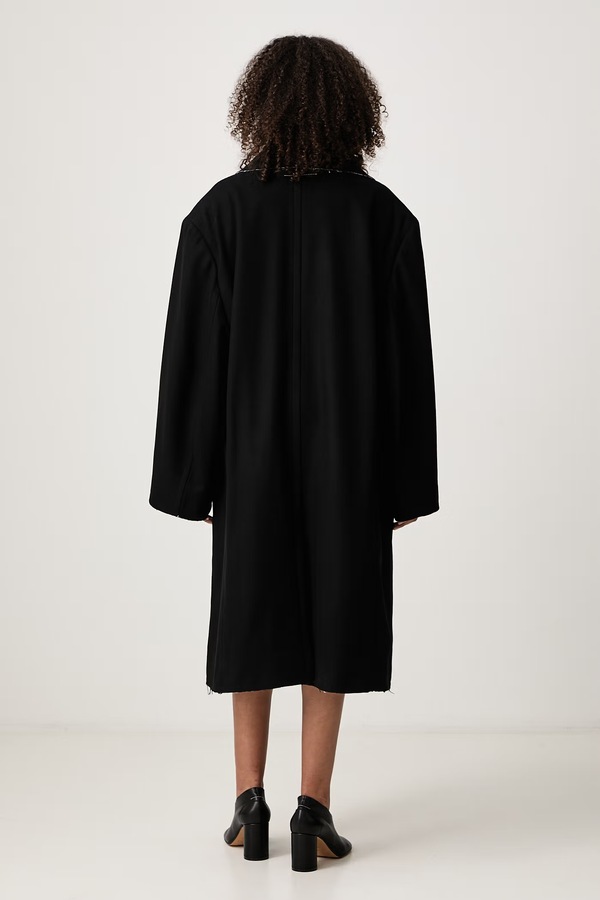 Пальто жіноче вовняне MM6 Maison Margiela колір чорний фото 3