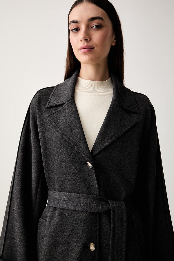 Пальто жіноче з віскозою MM by Max Mara MMLESPOSTO колір чорний фото 4