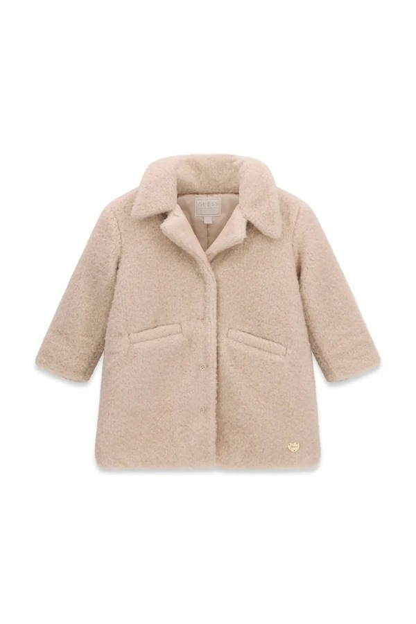 Пальто дитяче Guess колір бежевий