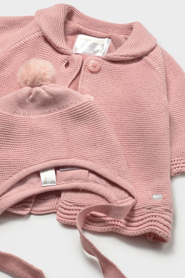 Пальто для младенцев с хлопком Mayoral Newborn цвет розовый фото 2
