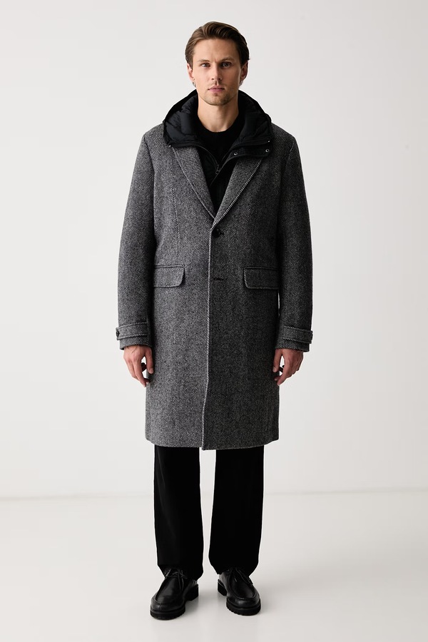Пальто чоловіче з вовною rag & bone Stockton колір сірий