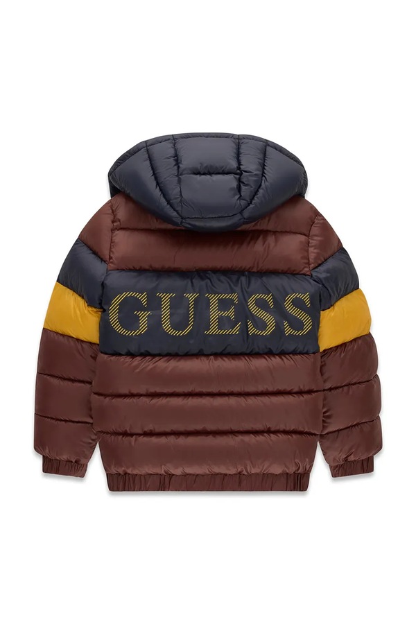 Зимова куртка дитяча Guess колір коричневий фото 3