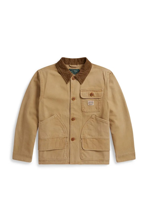 Коротка куртка дитяча бавовняна Polo Ralph Lauren колір бежевий фото 2