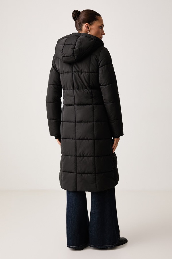 Зимова куртка жіноча U.S. Polo Assn. Longline Square Quilt колір чорний фото 3