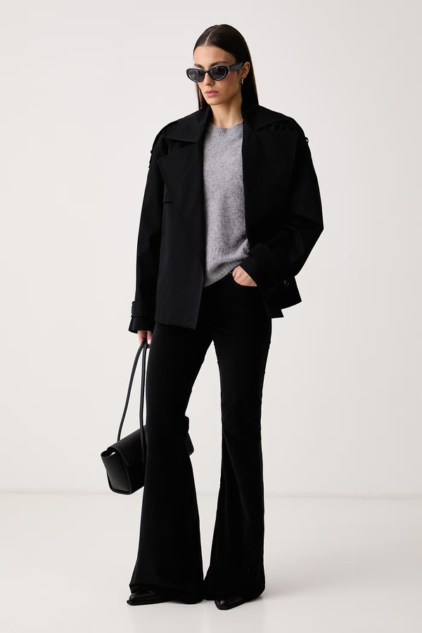 Короткий тренч жіночий бавовняний Le Privé PEGGY JACKET NOIR колір чорний фото 2