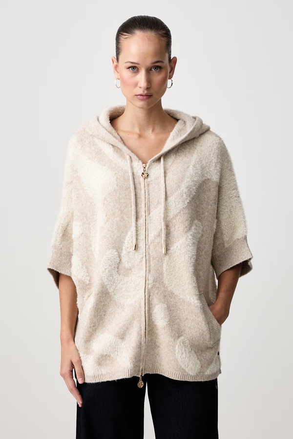 Светр на застібці жіночий з додаванням вовни Joseph Ribkoff колір бежевий