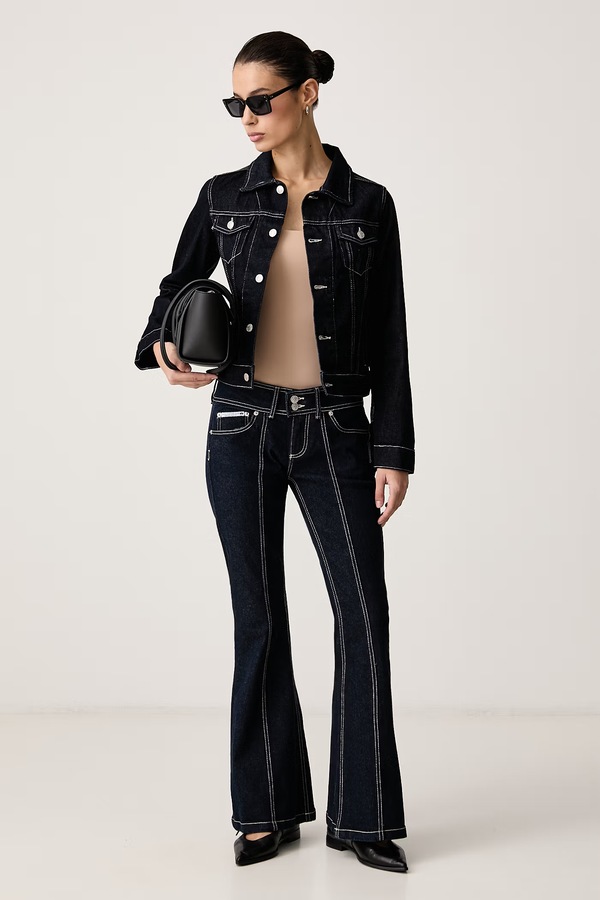 Джинсова куртка жіноча бавовняна Juicy Couture DOG CREST DENIM колір темно-синій фото 2