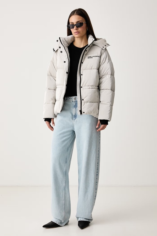 Стьобана куртка жіноча Karl Lagerfeld Jeans колір сірий