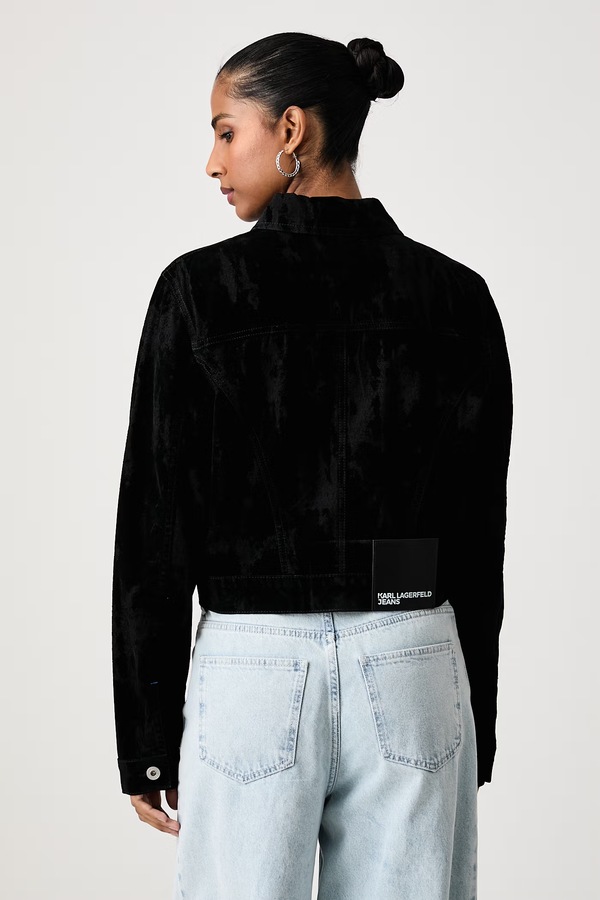 Демісезонна куртка жіноча джинсова Karl Lagerfeld Jeans колір чорний фото 2