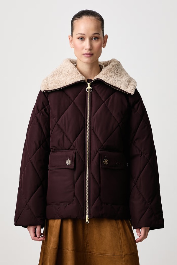 Зимова куртка жіноча Barbour Eva колір бордовий