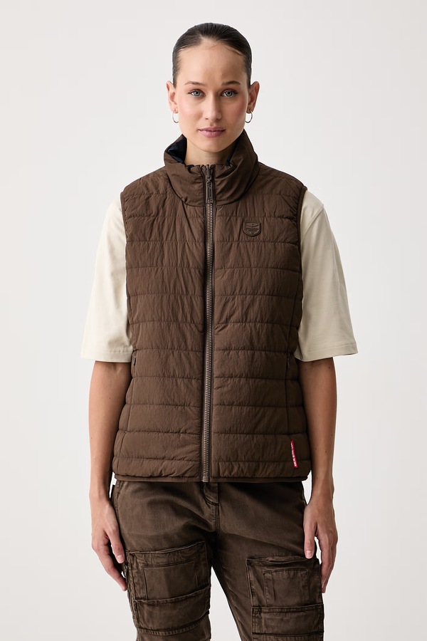 Двостороння безрукавка жіноча Aeronautica Militare колір темно-синій фото 2