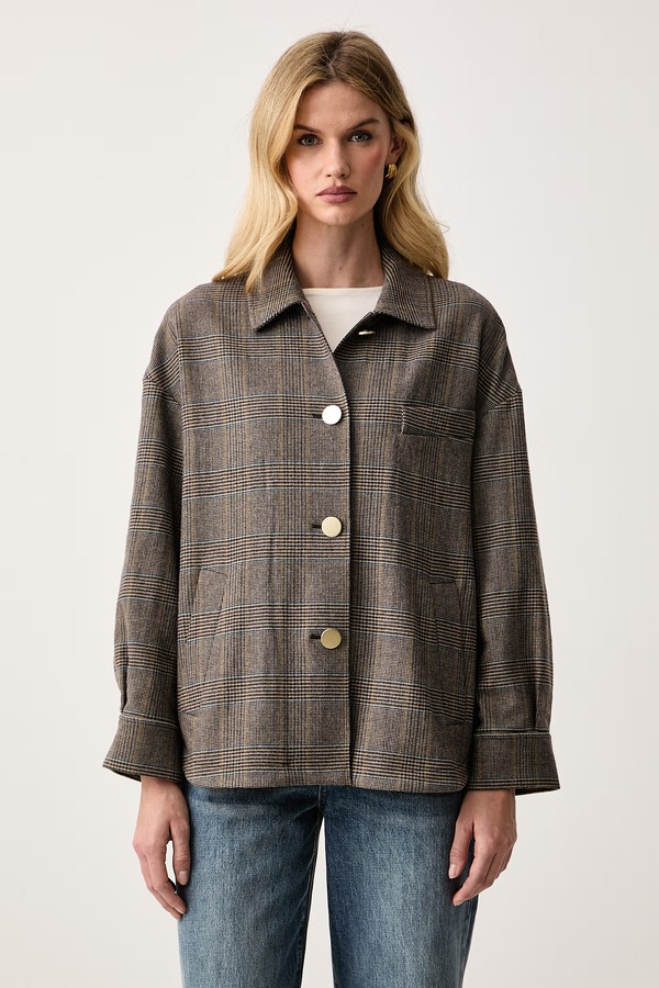 Куртка oversize жіноча з вовною Armani Exchange колір коричневий