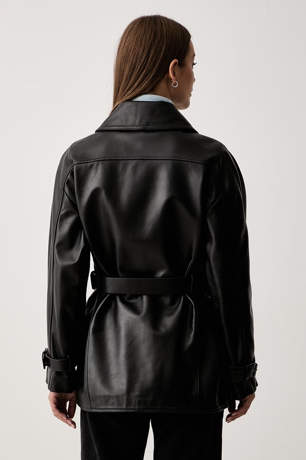 Куртка жіноча шкіряна Trussardi колір чорний фото 2