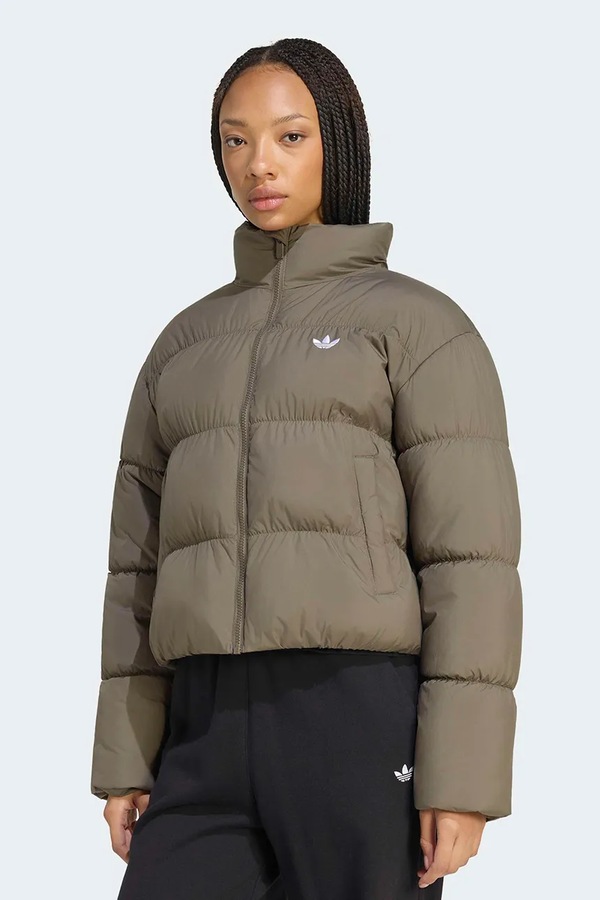 Коротка куртка жіноча adidas Originals Short Padded колір зелений