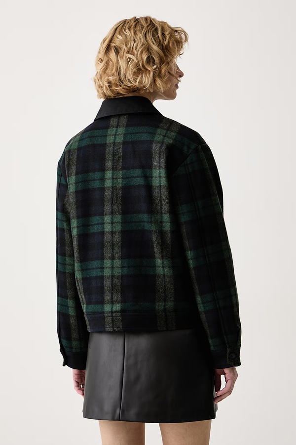 Коротка куртка жіноча з вовною A.P.C. blouson anna колір зелений фото 3
