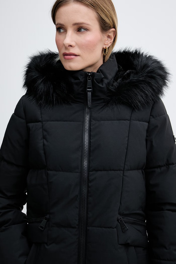 Довга куртка жіноча DKNY колір чорний фото 4