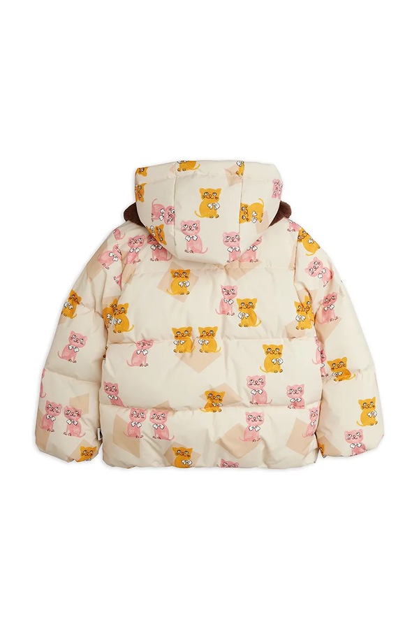Пуховая куртка детская Mini Rodini Kittens цвет бежевый фото 2