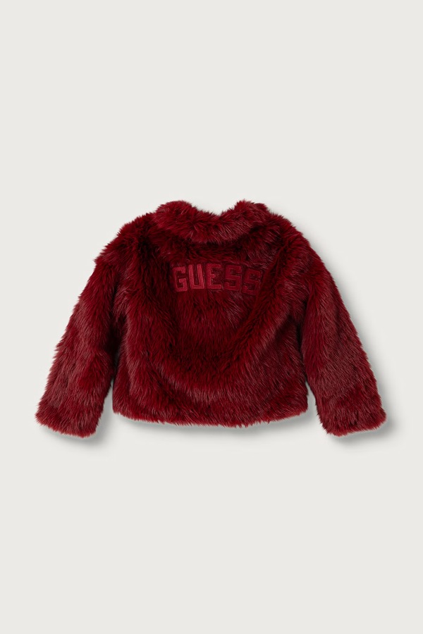 Коротка куртка дитяча Guess колір бордовий фото 2