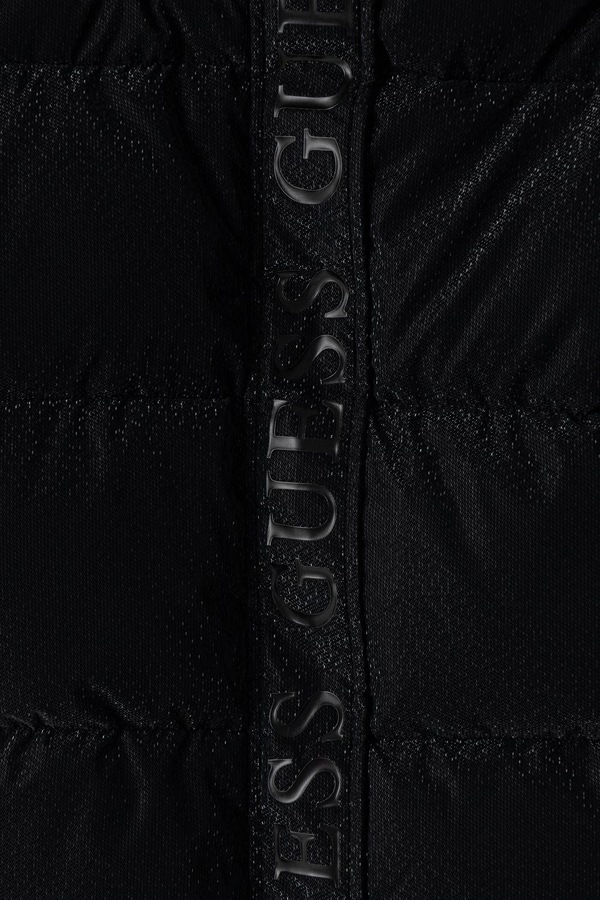 Стьобана куртка дитяча Guess колір чорний фото 2