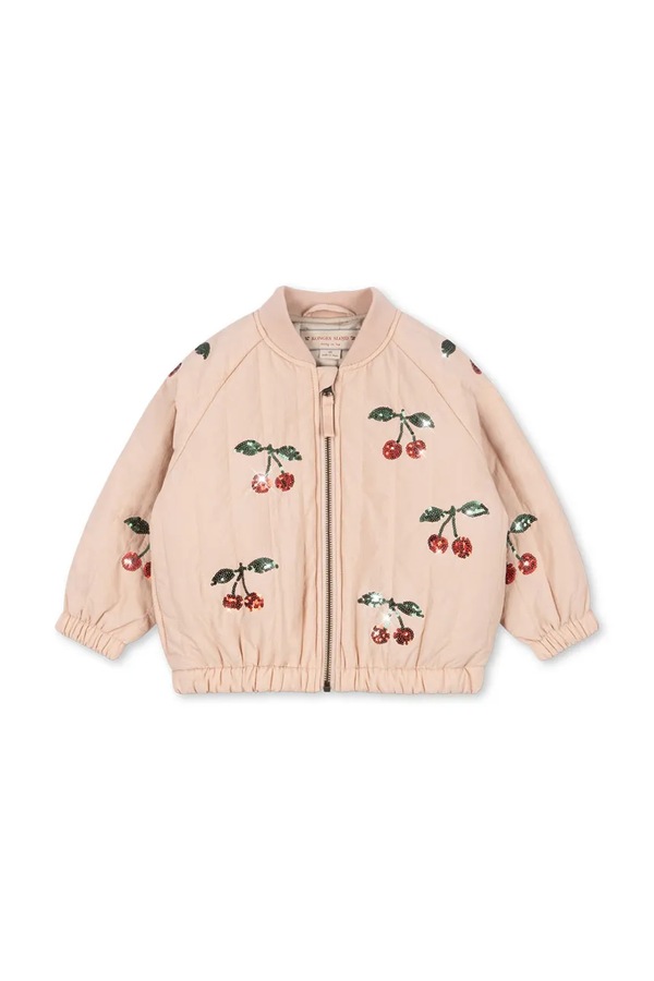 Куртка-бомбер дитяча Konges Sløjd JUNO SEQUIN BOMBER JACKET колір бежевий