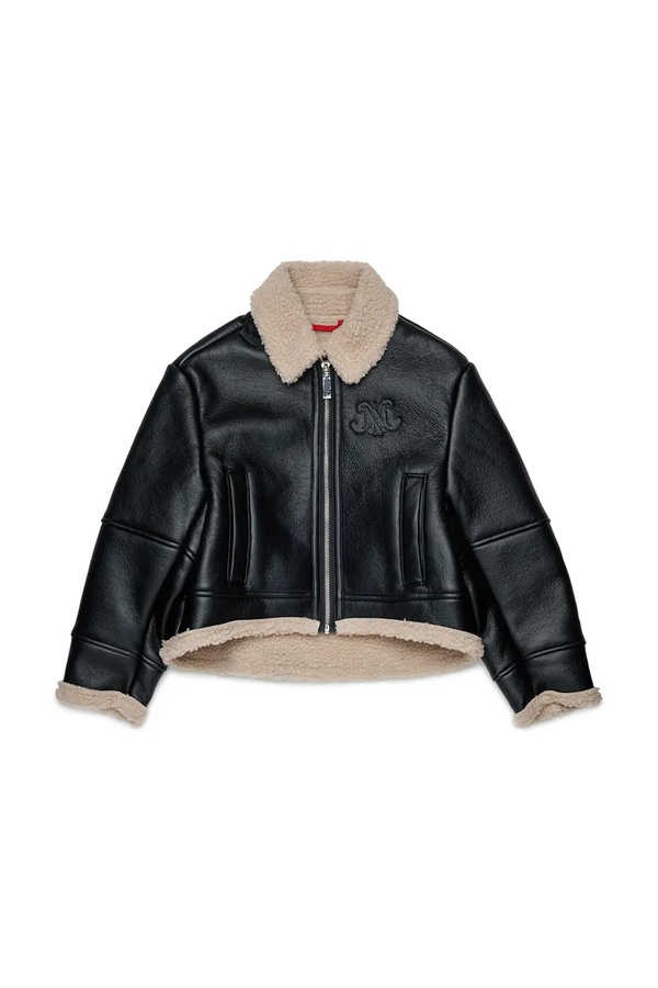 Шкіряна куртка дитяча з імітації шкіри Max&Co. MAXJ67F JACKET колір чорний