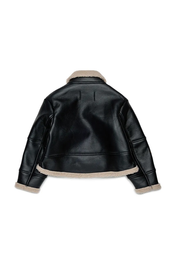 Шкіряна куртка дитяча з імітації шкіри Max&Co. MAXJ67F JACKET колір чорний фото 2