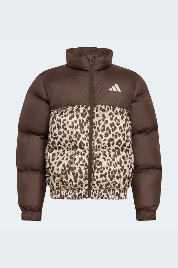 Стьобана куртка дитяча adidas колір коричневий