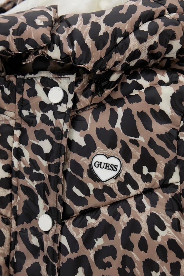 Стьобана куртка дитяча Guess колір коричневий фото 2
