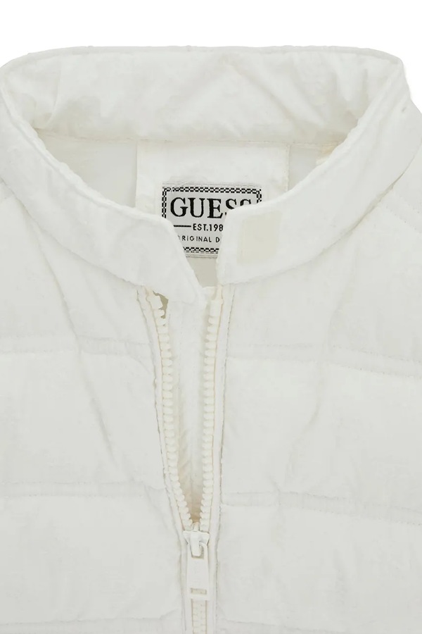 Стьобана куртка дитяча Guess колір білий фото 2