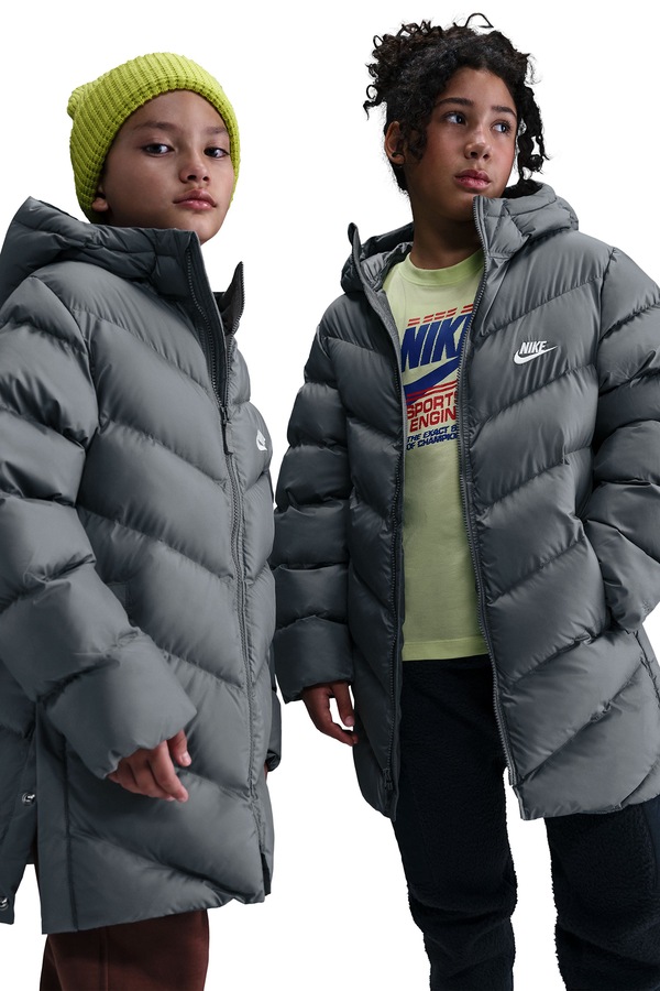 Стьобана куртка дитяча Nike Sportswear All Day Play колір сірий
