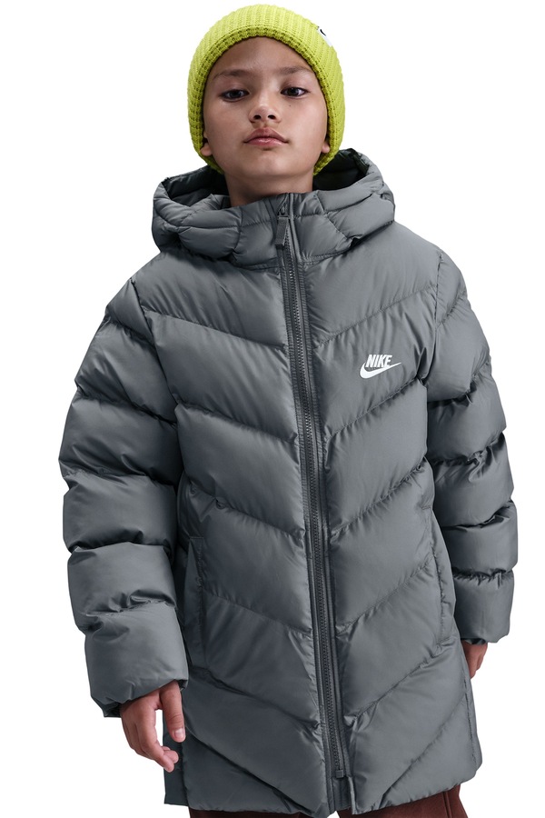 Стьобана куртка дитяча Nike Sportswear All Day Play колір сірий фото 3