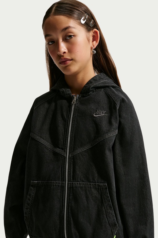 Куртка дитяча бавовняна Nike Sportswear Collection колір чорний фото 3