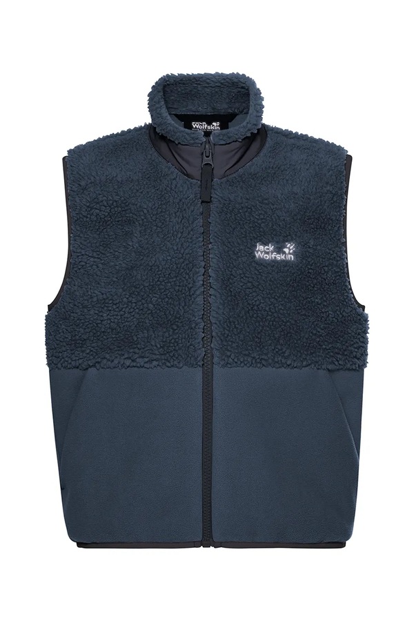 Безрукавка дитяча флісова Jack Wolfskin ICE CURL колір темно-синій